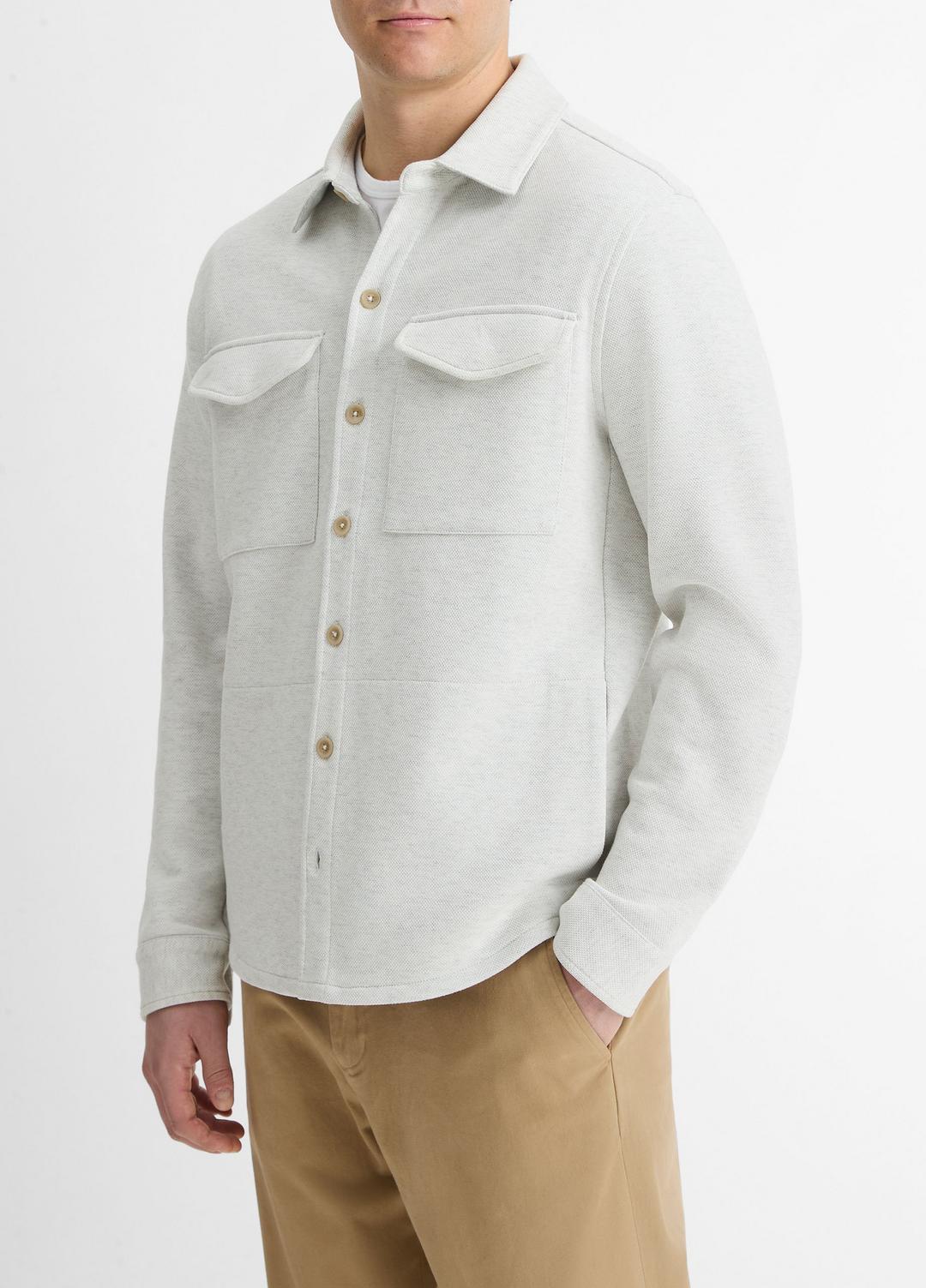 Double-Knit Cotton-Blend Piqué Shirt Jacket in Shirt Jackets