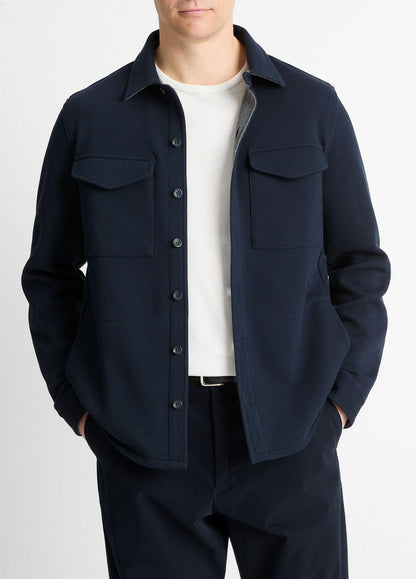 Double-Knit Cotton-Blend Piqué Shirt Jacket in Shirt Jackets