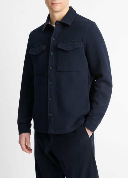 Double-Knit Cotton-Blend Piqué Shirt Jacket in Shirt Jackets