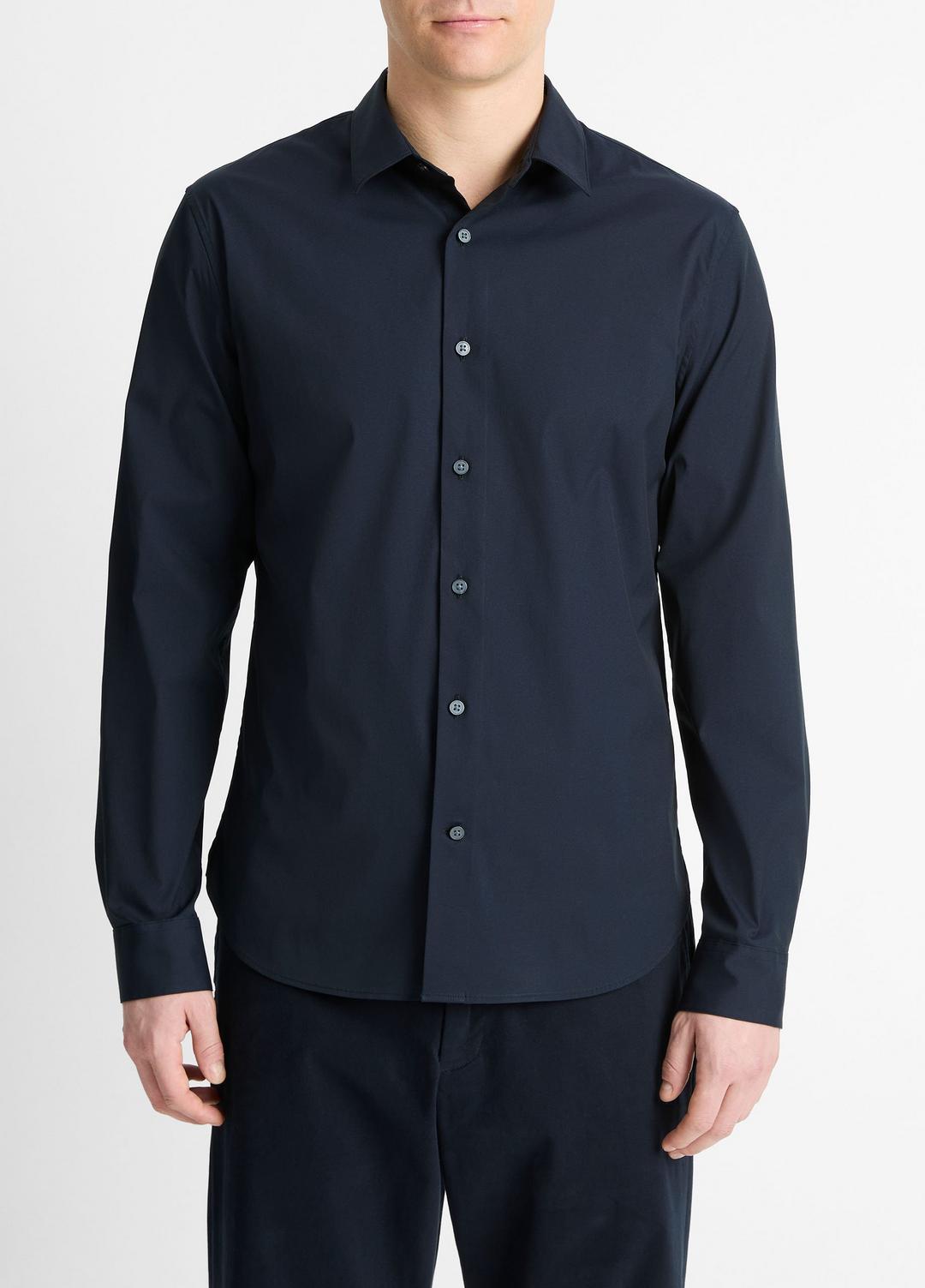 Stretch-Cotton Poplin Shirt in Long Sleeve