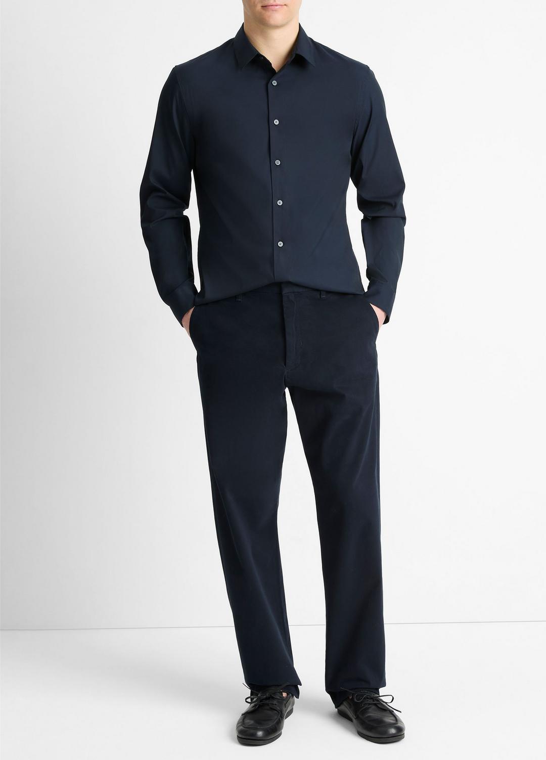 Stretch-Cotton Poplin Shirt in Long Sleeve