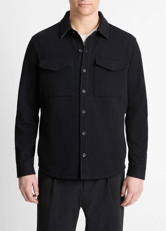 Double-Knit Cotton-Blend Piqué Shirt Jacket in Shirt Jackets