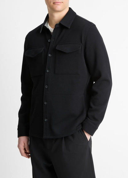 Double-Knit Cotton-Blend Piqué Shirt Jacket in Shirt Jackets