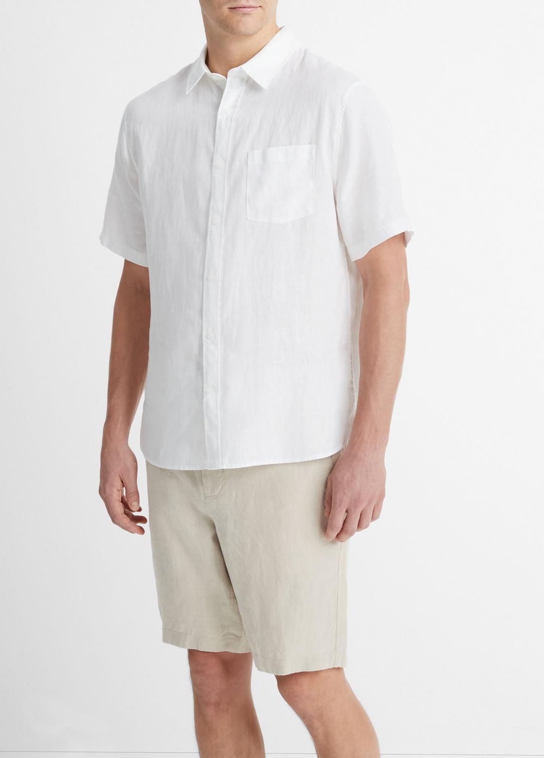 Linen Short-Sleeve Shirt in Short Sleeve