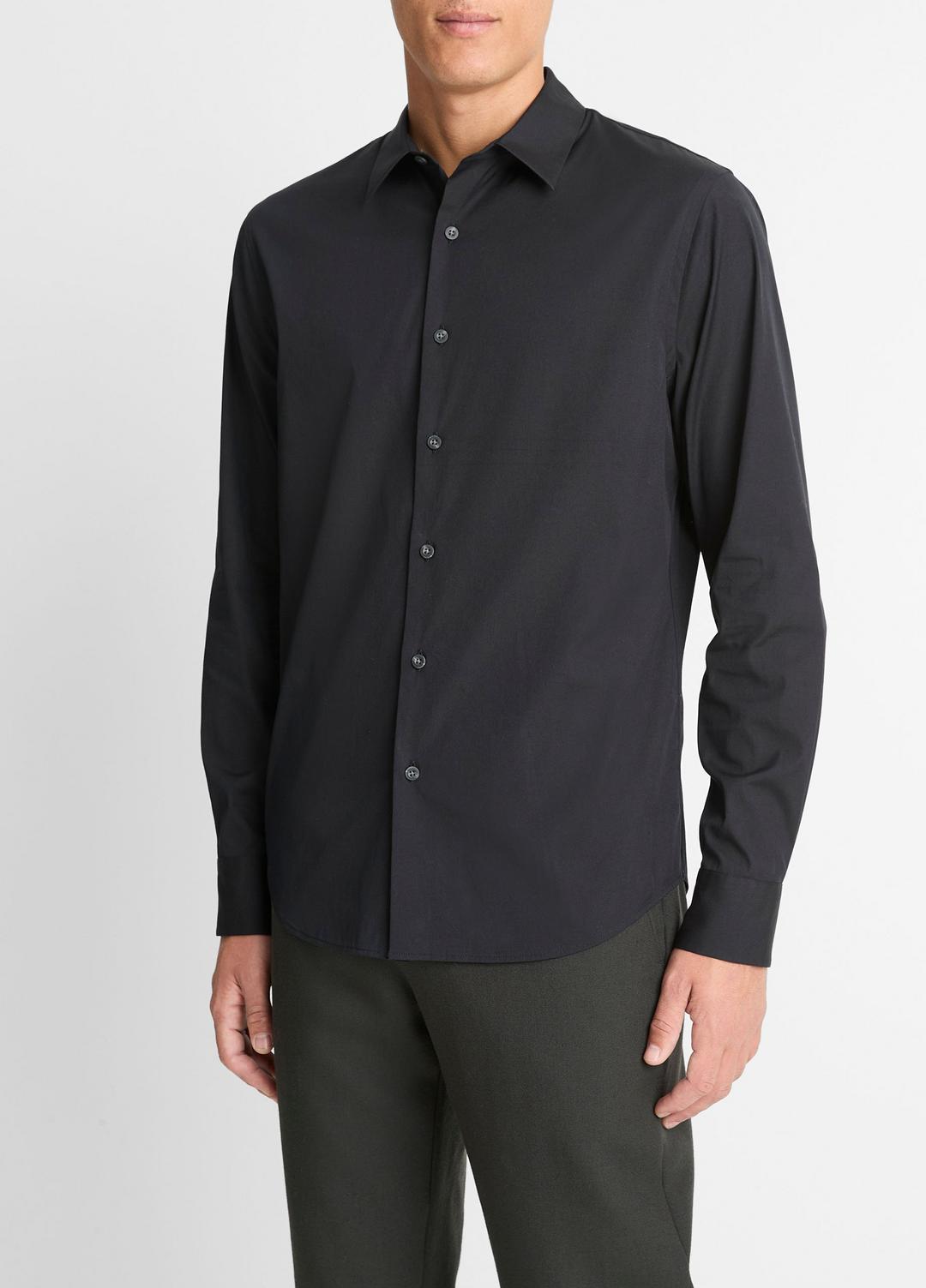 Stretch-Cotton Poplin Shirt in Long Sleeve