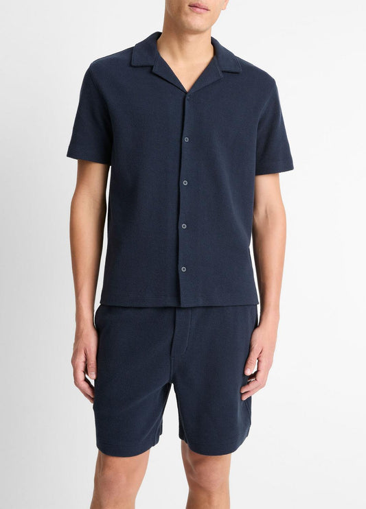 Cotton Bouclé Cabana Shirt in Short Sleeve