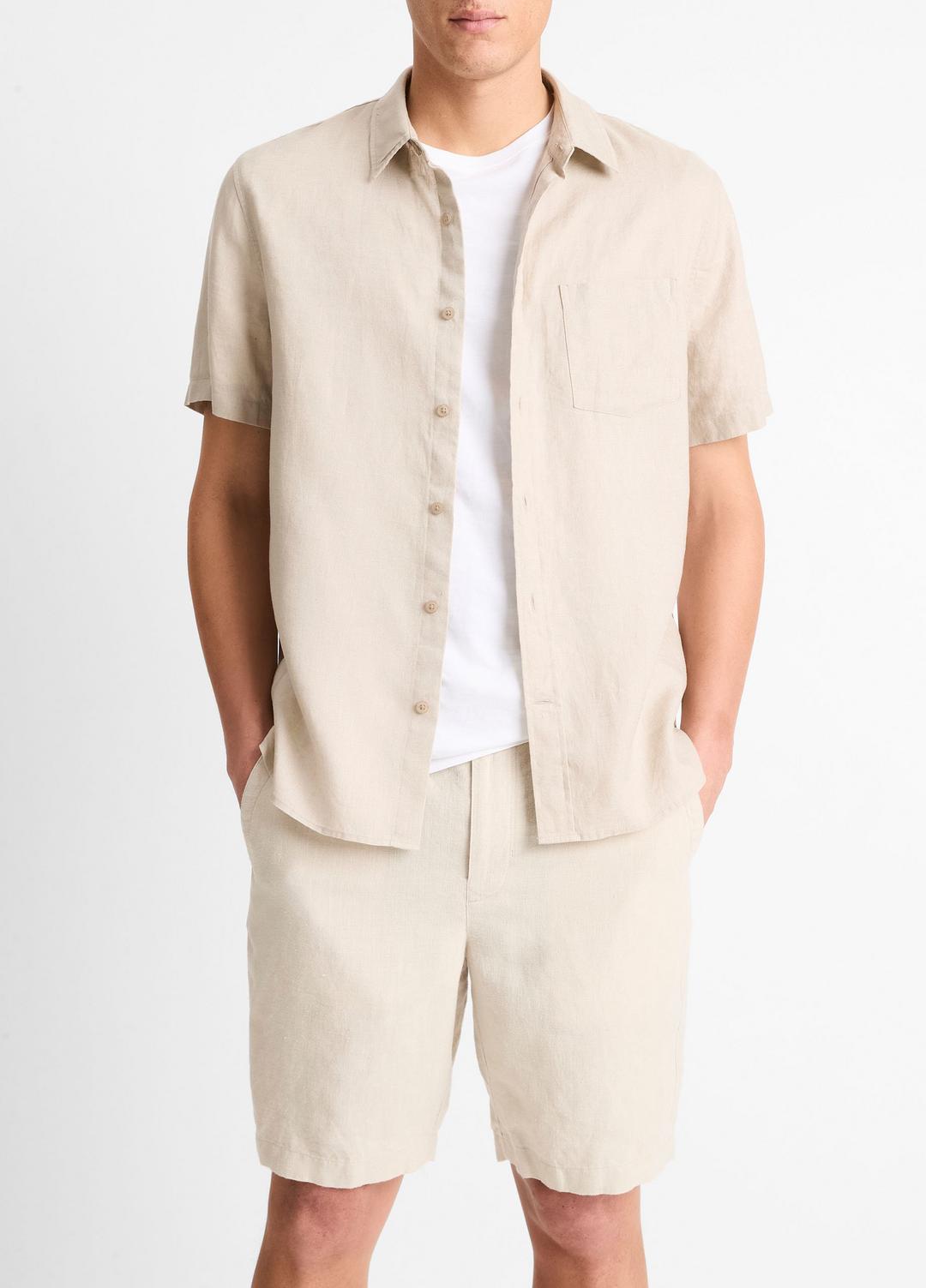Linen Short-Sleeve Shirt in Short Sleeve