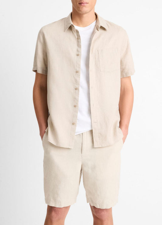 Linen Short-Sleeve Shirt in Short Sleeve