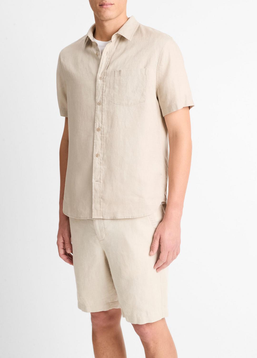 Linen Short-Sleeve Shirt in Short Sleeve