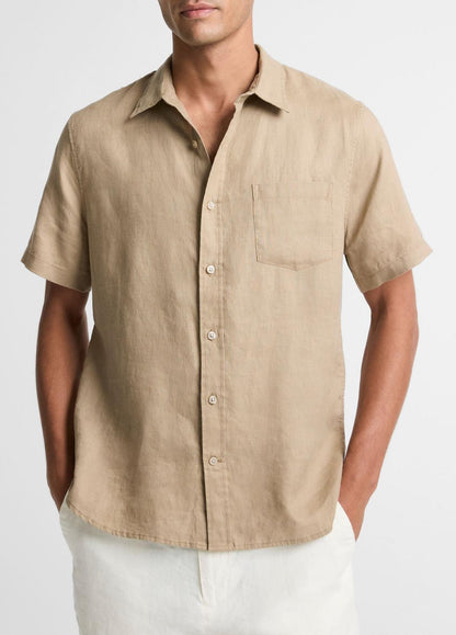 Linen Short-Sleeve Shirt in Long Sleeve