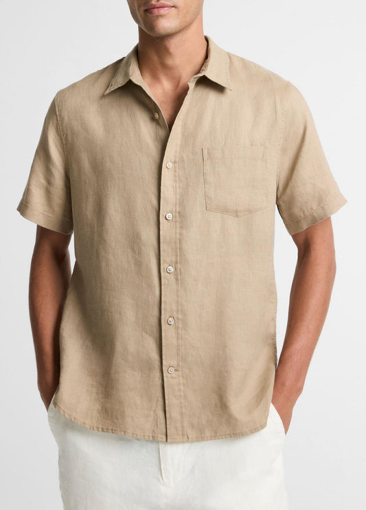 Linen Short-Sleeve Shirt in Long Sleeve