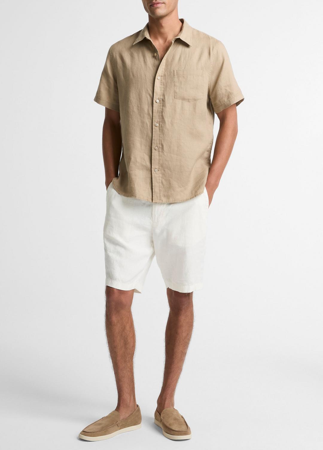 Linen Short-Sleeve Shirt in Long Sleeve