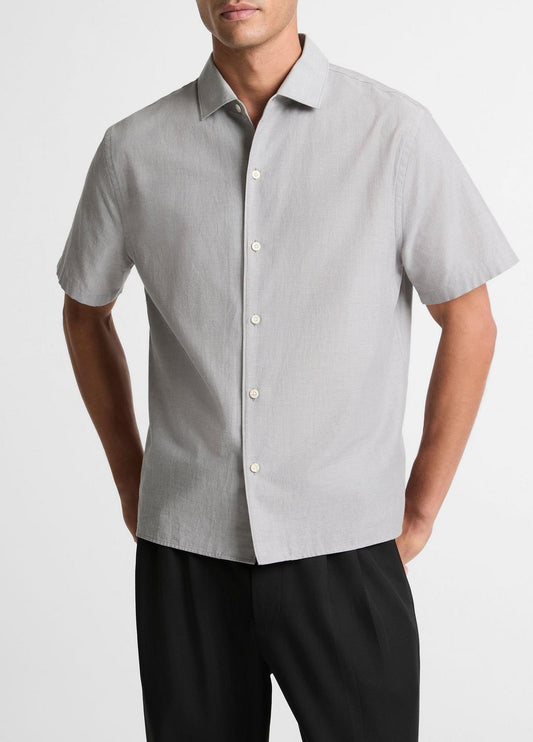 Cotton Short-Sleeve Button-Front Shirt  in Short Sleeve