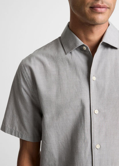 Cotton Short-Sleeve Button-Front Shirt  in Short Sleeve