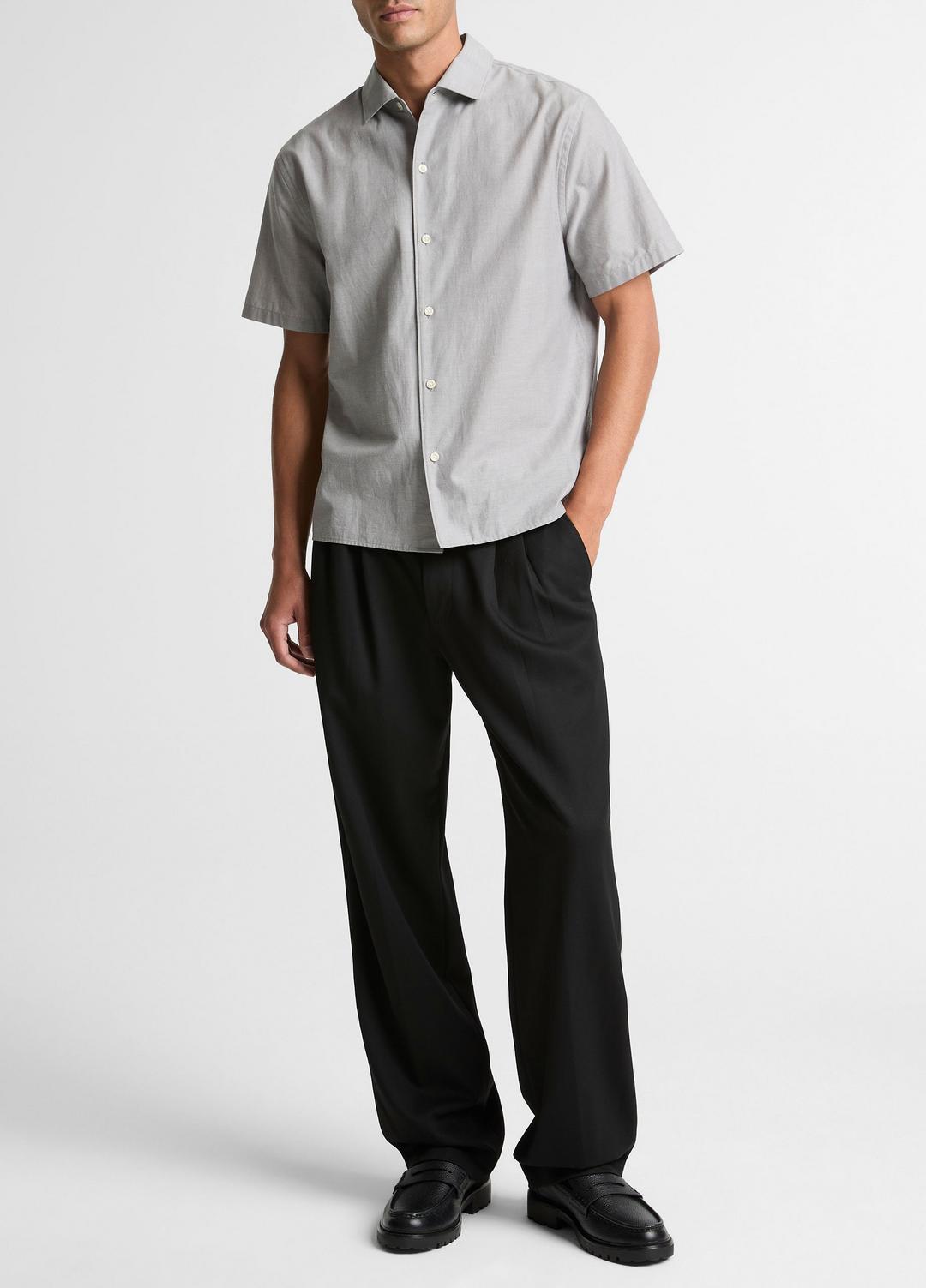 Cotton Short-Sleeve Button-Front Shirt  in Short Sleeve