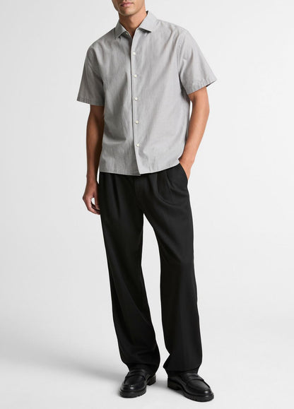 Cotton Short-Sleeve Button-Front Shirt  in Short Sleeve