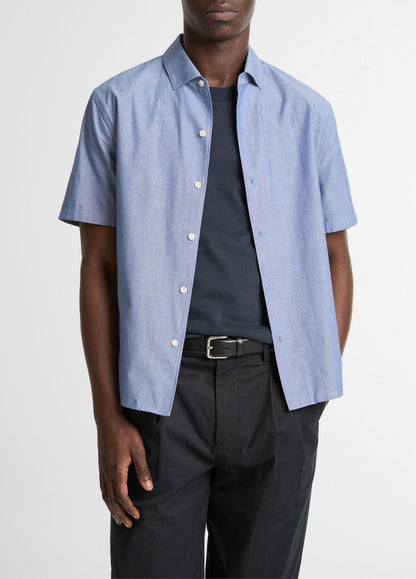 Cotton Short-Sleeve Button-Front Shirt  in Short Sleeve