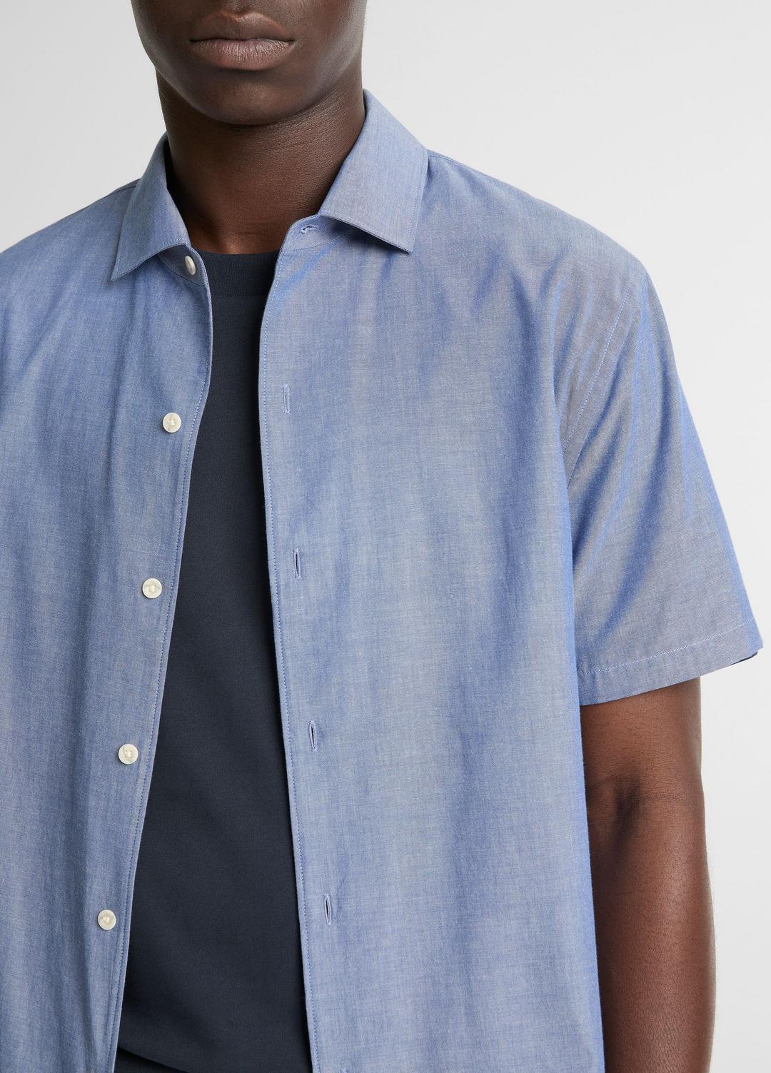 Cotton Short-Sleeve Button-Front Shirt  in Short Sleeve