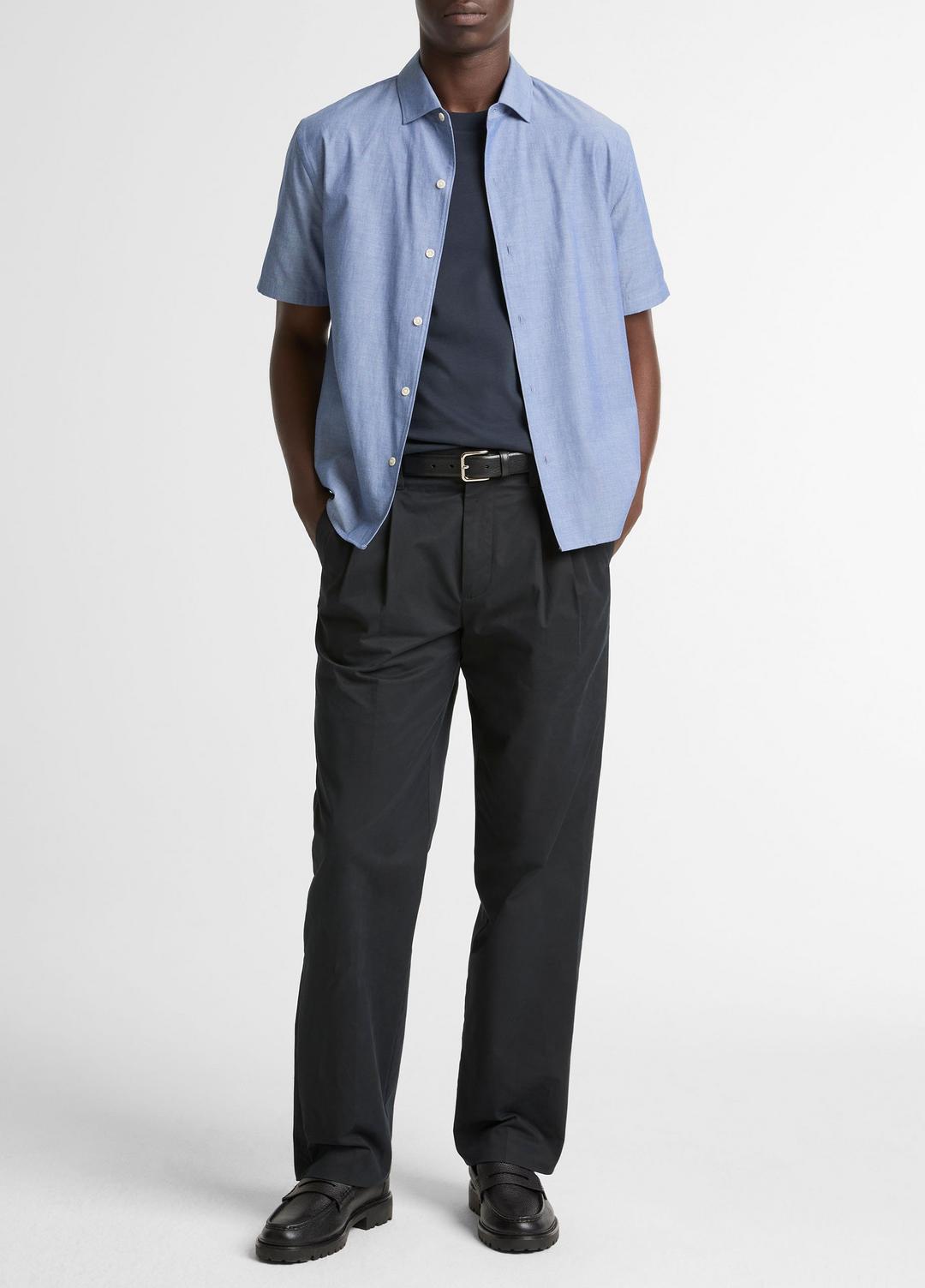 Cotton Short-Sleeve Button-Front Shirt  in Short Sleeve