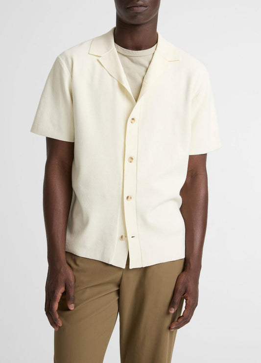 Merino Wool Cabana Shirt  in Short Sleeve