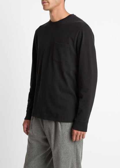 Sueded Jersey Long-Sleeve Pocket T-Shirt in Long Sleeve