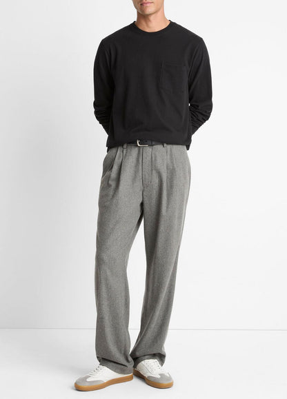 Sueded Jersey Long-Sleeve Pocket T-Shirt in Long Sleeve