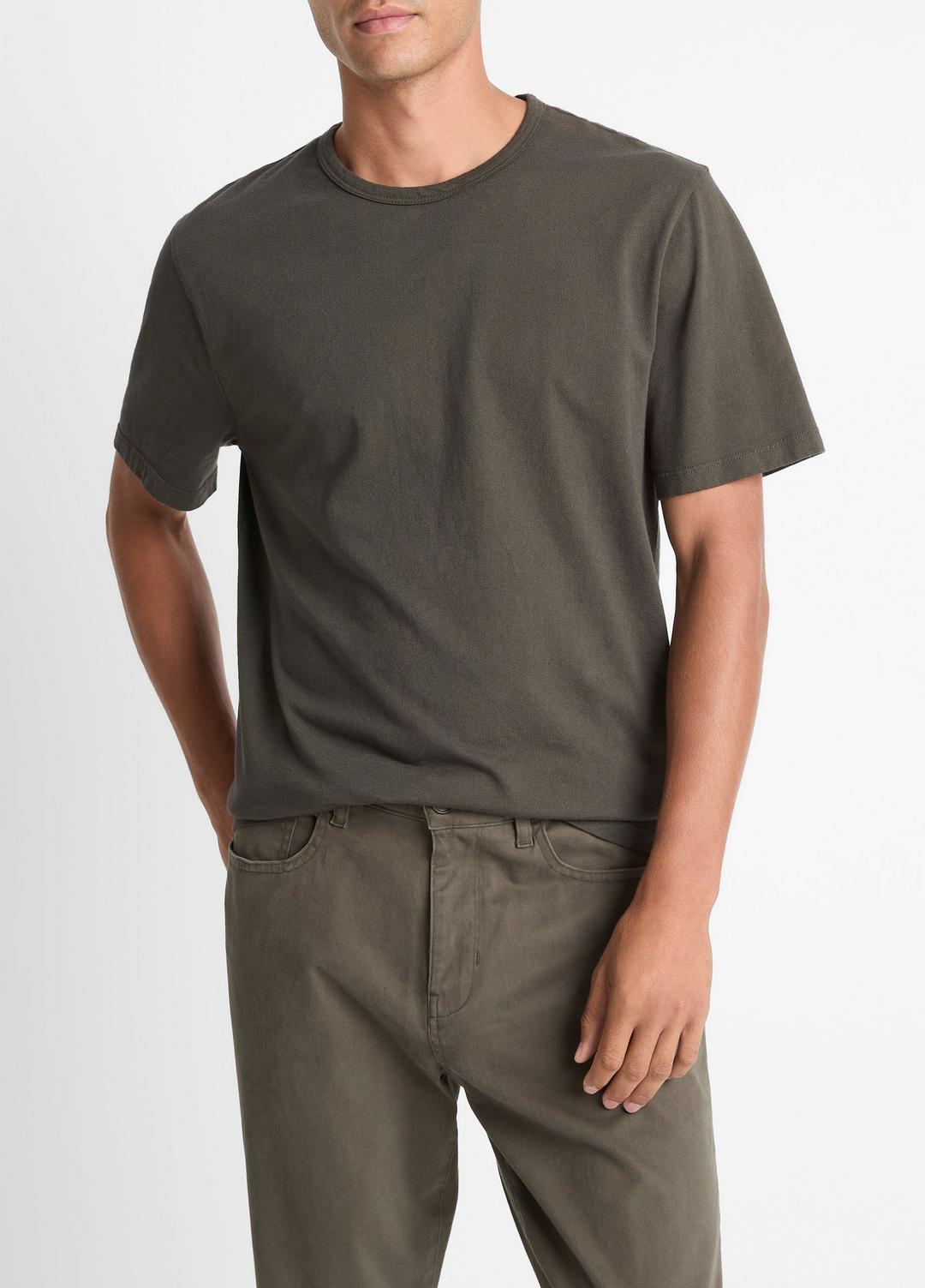 Garment Dye Cotton T-Shirt in Short Sleeve