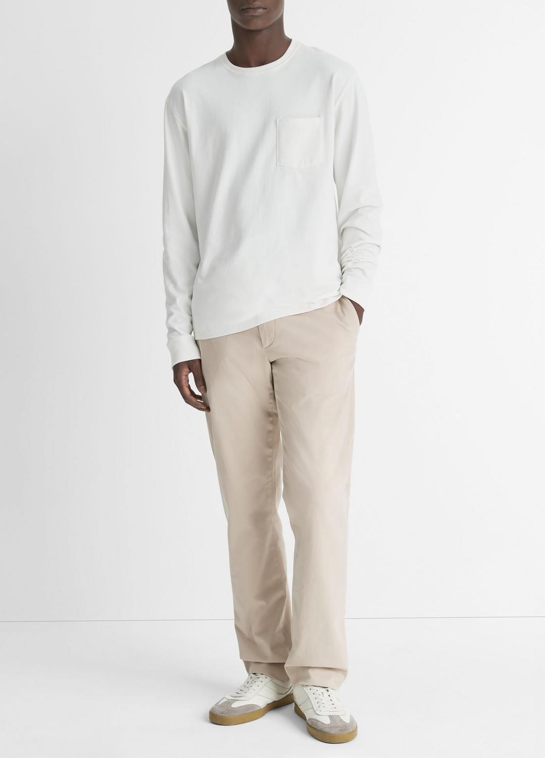 Sueded Jersey Long-Sleeve Pocket T-Shirt in Long Sleeve