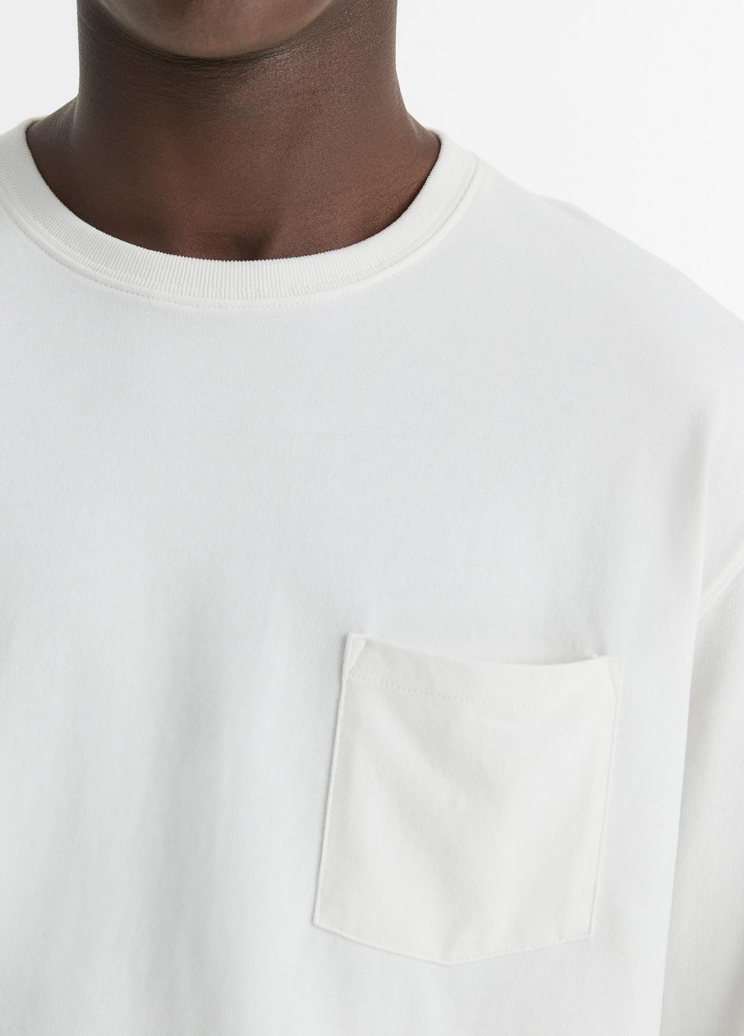 Sueded Jersey Long-Sleeve Pocket T-Shirt in Long Sleeve