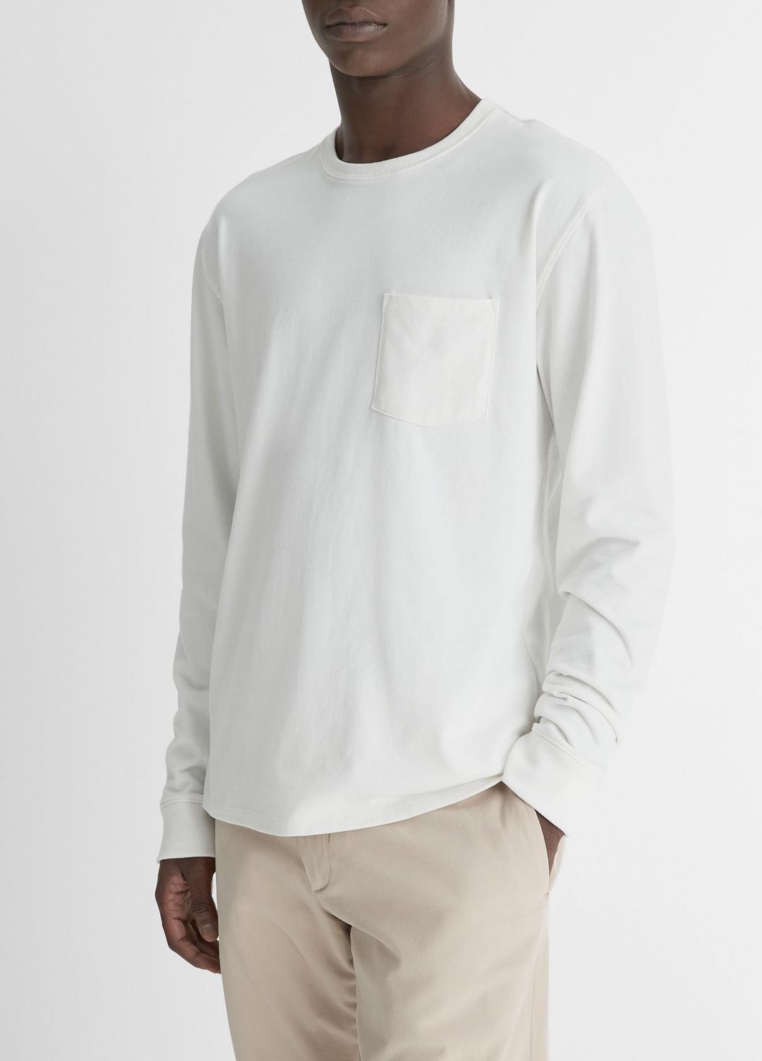 Sueded Jersey Long-Sleeve Pocket T-Shirt in Long Sleeve