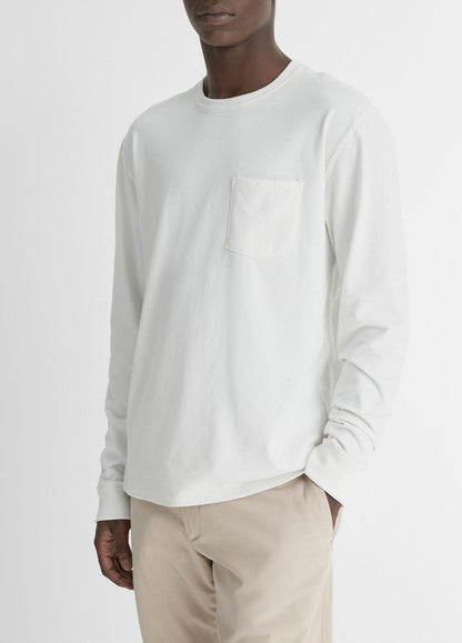Sueded Jersey Long-Sleeve Pocket T-Shirt in Long Sleeve