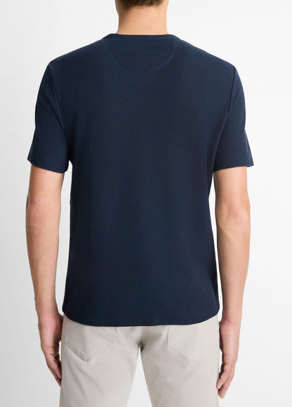 Pima Cotton Piqué Crew Neck T-Shirt in Short Sleeve