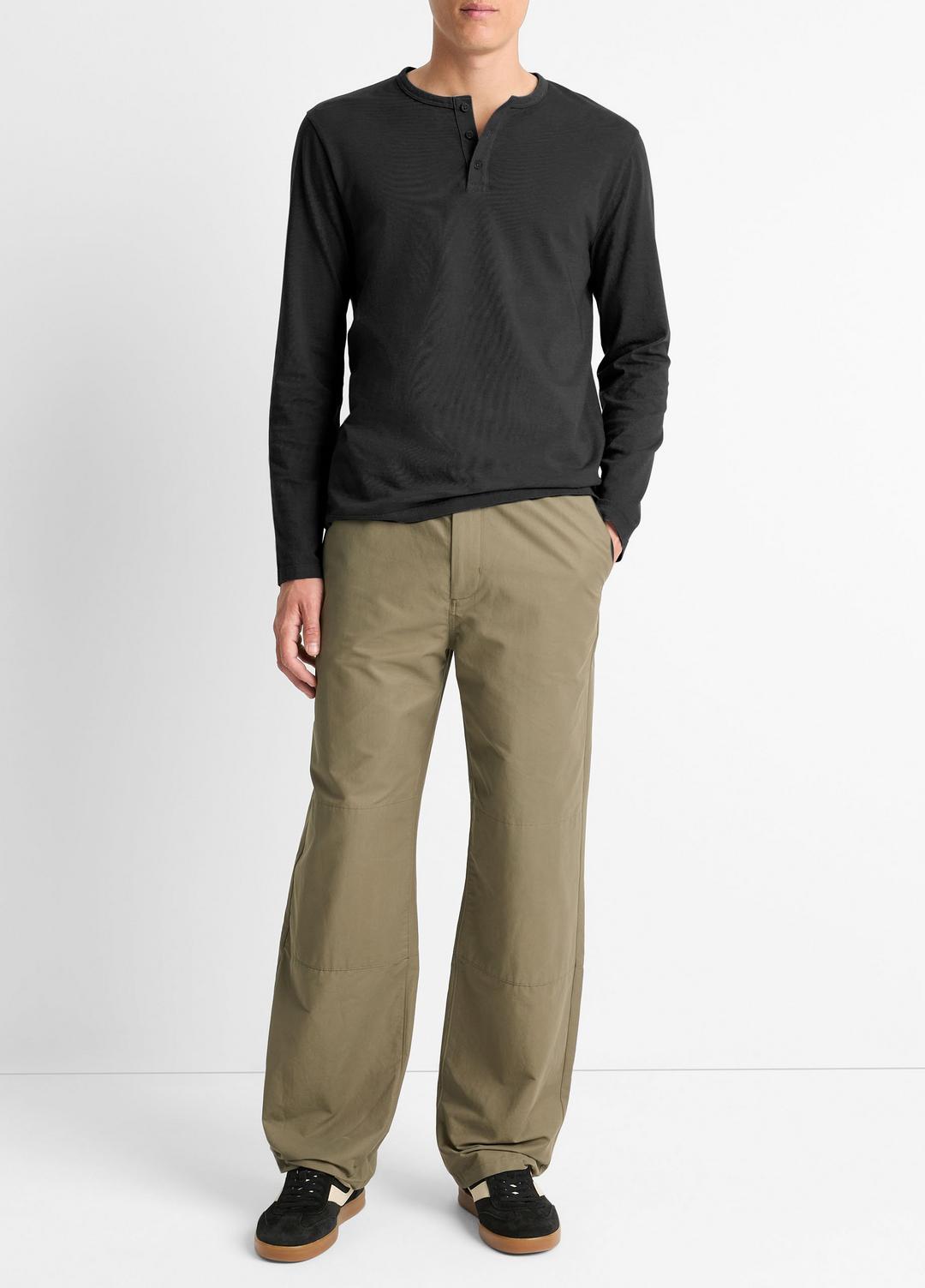 Garment Dye Cotton Long-Sleeve Henley in Henleys & Polos