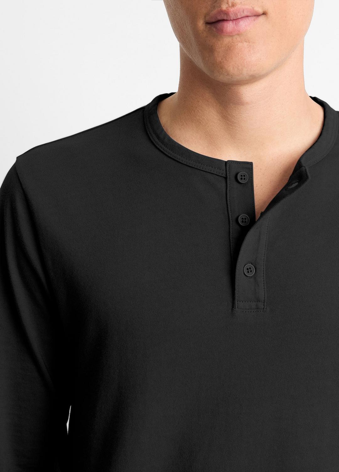 Garment Dye Cotton Long-Sleeve Henley in Henleys & Polos