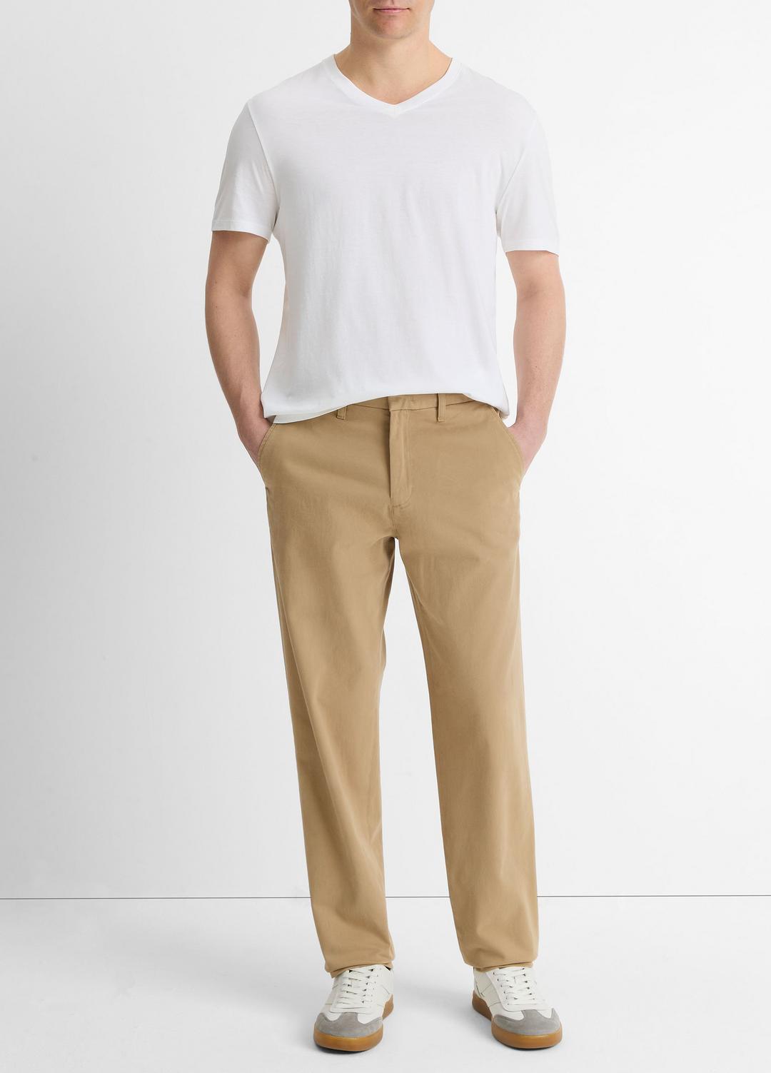 Pima Cotton V-Neck T-Shirt in Short Sleeve