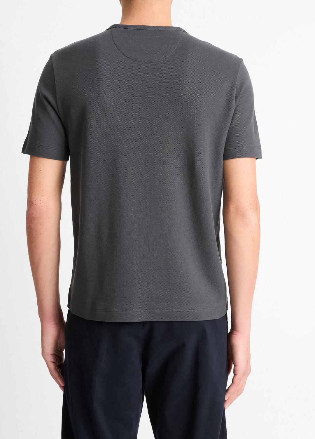 Pima Cotton Piqué Crew Neck T-Shirt in Short Sleeve