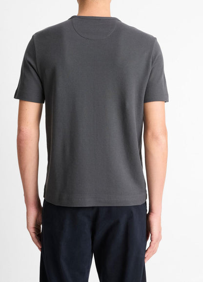 Pima Cotton Piqué Crew Neck T-Shirt in Short Sleeve