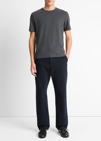 Pima Cotton Piqué Crew Neck T-Shirt in Short Sleeve