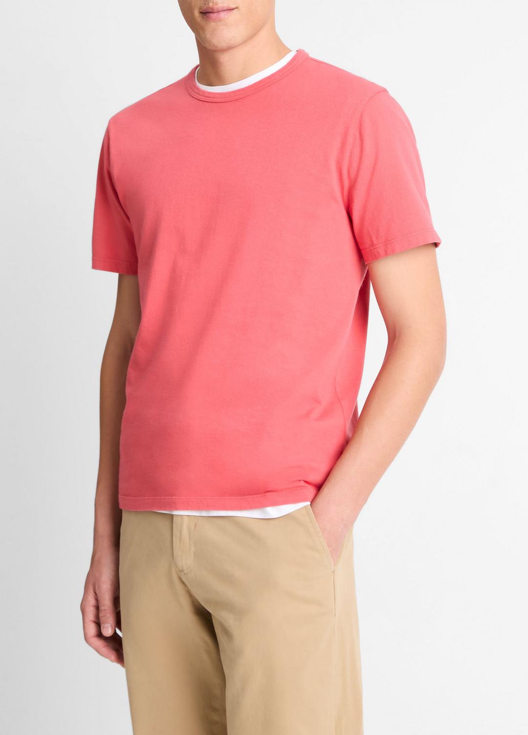 Garment Dye Cotton T-Shirt in Short Sleeve
