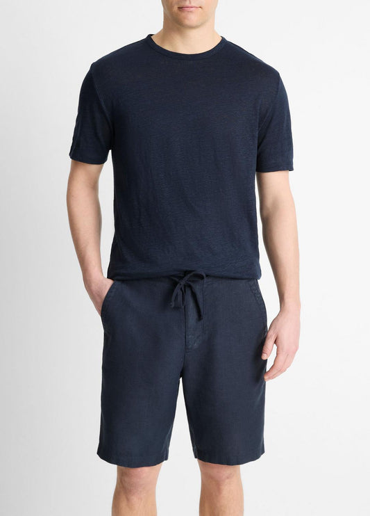 Linen Crew Neck T-Shirt in Short Sleeve
