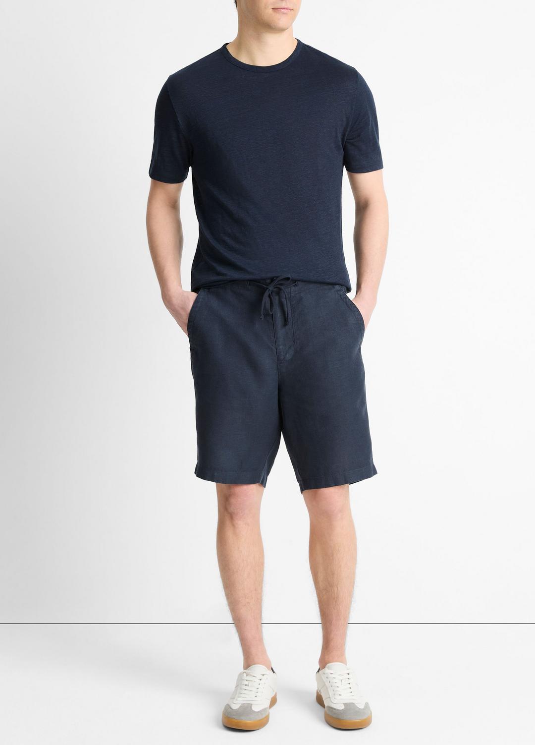 Linen Crew Neck T-Shirt in Short Sleeve