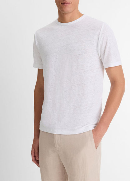 Linen Crew Neck T-Shirt in Short Sleeve