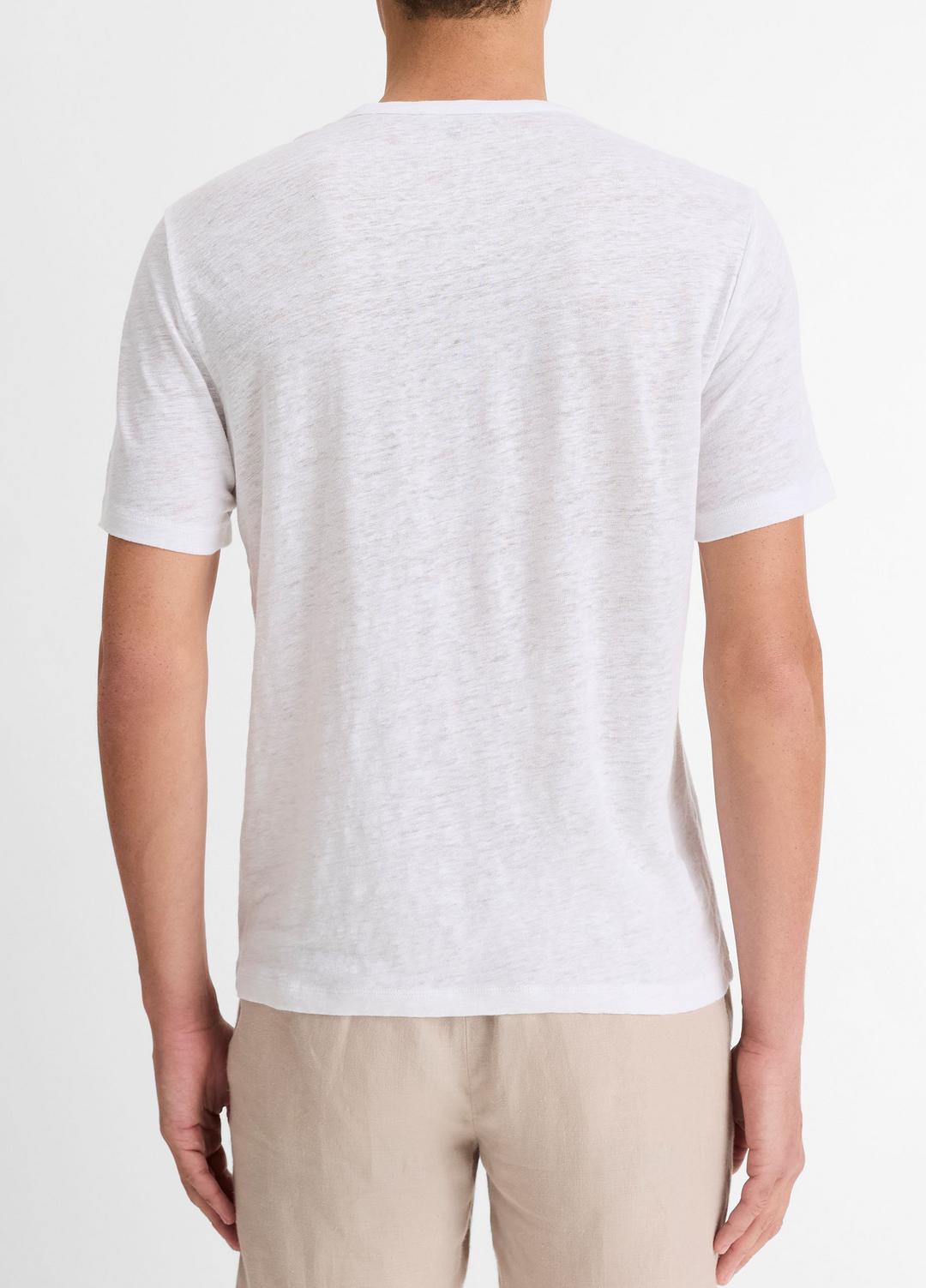 Linen Crew Neck T-Shirt in Short Sleeve