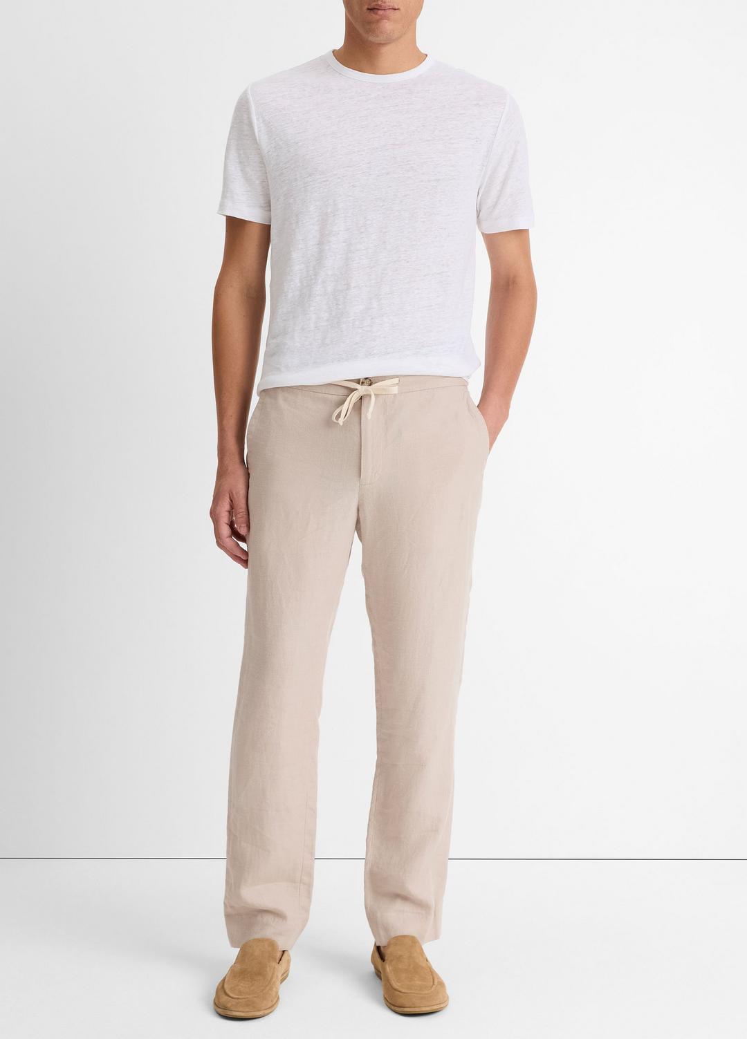 Linen Crew Neck T-Shirt in Short Sleeve