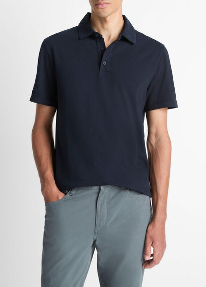 Garment Dye Cotton Polo Shirt in Henleys & Polos