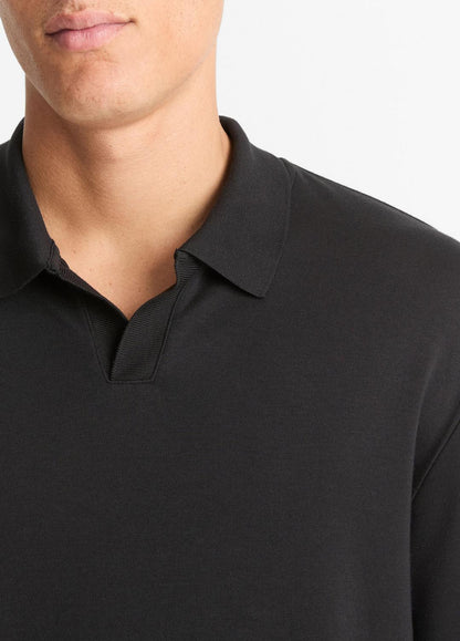 Milano Pima Cotton-Blend Johnny-Collar Shirt in Long Sleeve