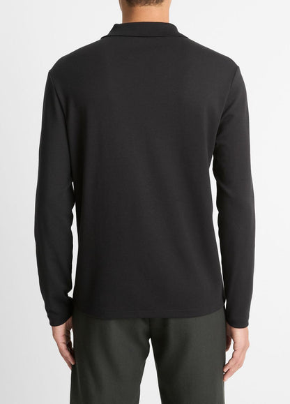 Milano Pima Cotton-Blend Johnny-Collar Shirt in Long Sleeve