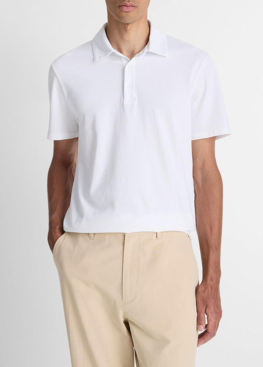 Garment Dye Cotton Polo Shirt in Henleys & Polos