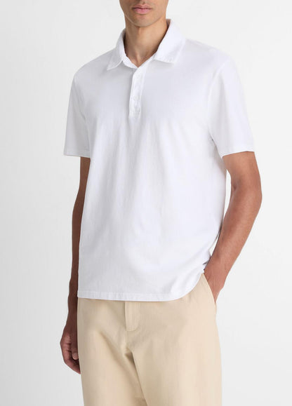 Garment Dye Cotton Polo Shirt in Henleys & Polos