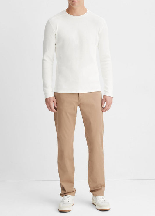 Pima Cotton-Blend Thermal Long-Sleeve Pullover in Long Sleeve